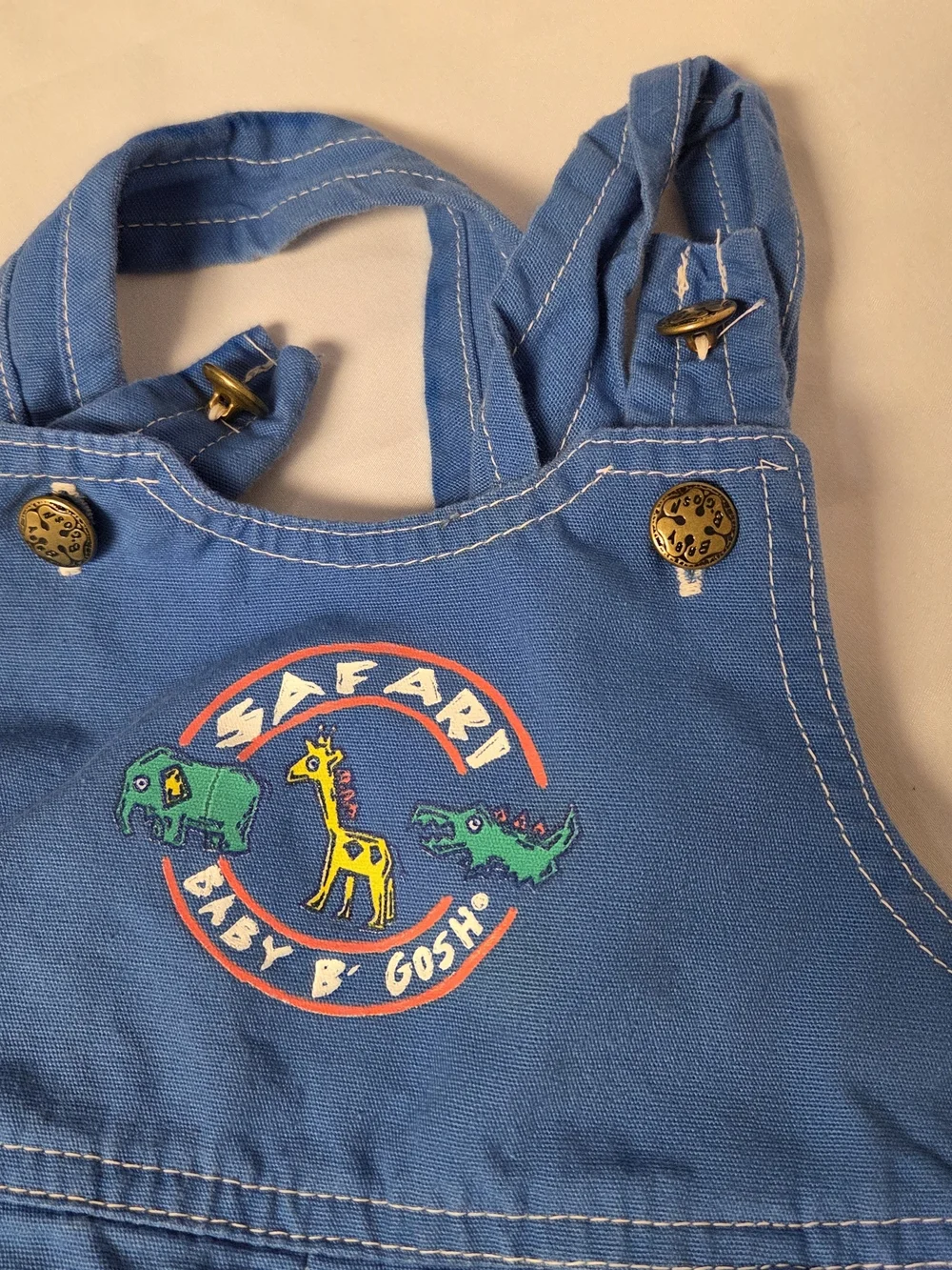 Vintage OshKosh B'gosh Blue Safari Shortalls Size 18M